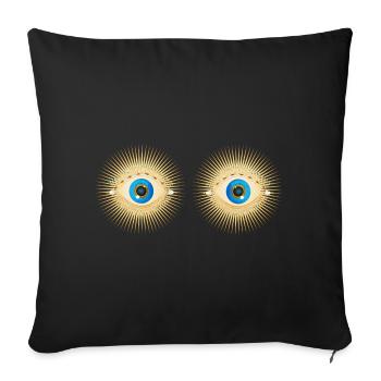 Golden eyes with bright blue pupils - Sofa pillowcase 17,3'' x 17,3'' (45 x 45 cm) - black - Front