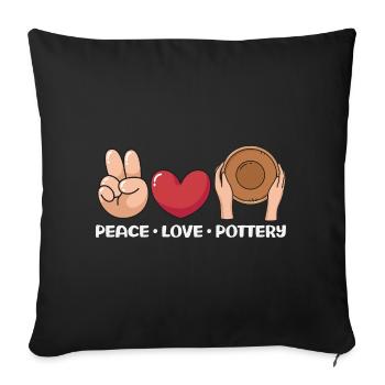 Peace Love Pottery Art Joy - Sofa pillowcase 17,3'' x 17,3'' (45 x 45 cm) - black - Front