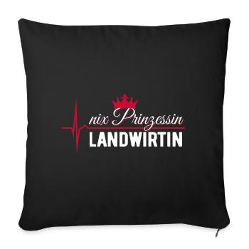 Nix Princess - Fermier - Cadeau ECG Pulse - Housse de coussin décorative 45 x 45 cm - noir - Devant