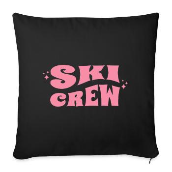 Ski Crew Après Ski Saying - Sofa pillowcase 17,3'' x 17,3'' (45 x 45 cm) - black - Front