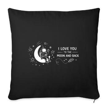 I Love You To The Moon And Back Doodle - Sofa pillowcase 17,3'' x 17,3'' (45 x 45 cm) - black - Front