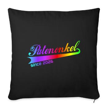 Patenonkel 2026, Patenonkel Hoodie, Tasche, Shirt - Sofakissenbezug 45 x 45 cm - Schwarz - Vorne