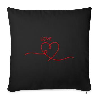 Love Line Art Heart - You Are My Red Thread - Sofa pillowcase 17,3'' x 17,3'' (45 x 45 cm) - black - Front