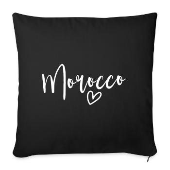 Cœur du Maroc Amour des Femmes au Maroc - Housse de coussin décorative 45 x 45 cm - noir - Devant