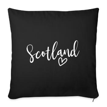 Scotland Heart Women Love Scotland - Sofa pillowcase 17,3'' x 17,3'' (45 x 45 cm) - black - Front