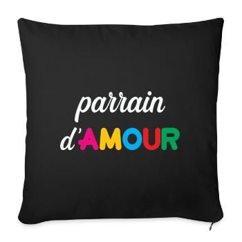 Godfather of Love – Family Tenderness Gift Baptism - Sofa pillowcase 17,3'' x 17,3'' (45 x 45 cm) - black - Front