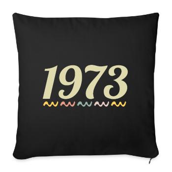1973 - Housse de coussin décorative 45 x 45 cm - noir - Devant
