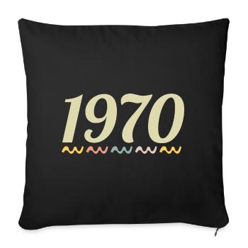 1970 - Sofa pillowcase 17,3'' x 17,3'' (45 x 45 cm) - black - Front