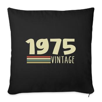 1975-Anniversary-1975-retro-1975 - Sofa pillowcase 17,3'' x 17,3'' (45 x 45 cm) - black - Front