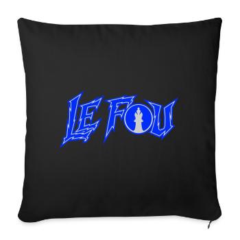 Design Le Fou Pièce d'Échecs Style Urbain Moderne - Housse de coussin décorative 45 x 45 cm - noir - Devant