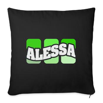 Cadeau pour Alessa - Housse de coussin décorative 45 x 45 cm - noir - Devant