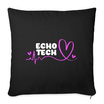 Cardiography Cardiogram - Sofa pillowcase 17,3'' x 17,3'' (45 x 45 cm) - black - Front