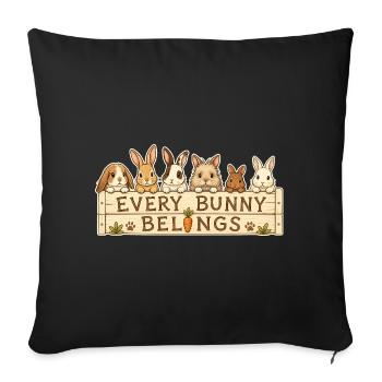 EVERY BUNNY BELONGS - Sofakissenbezug 45 x 45 cm - Schwarz - Vorne
