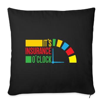 Insurance Agent Funny It ́s O ́Clock Insurance - Sofa pillowcase 17,3'' x 17,3'' (45 x 45 cm) - black - Front