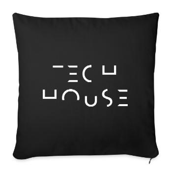 Tech House Music Rave Outfit Festival House Merch - Housse de coussin décorative 45 x 45 cm - noir - Devant