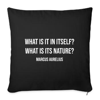  Marcus Aurelius Quote on Self Inquiry - Sofa pillowcase 17,3'' x 17,3'' (45 x 45 cm) - black - Front