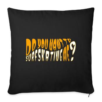 Tu veux me faire du surf ? - Housse de coussin décorative 45 x 45 cm - noir - Devant