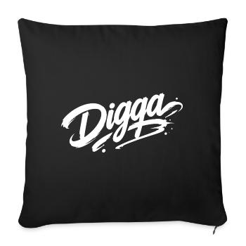 Digga | Cool Graffiti Saying | Youth word - Sofa pillowcase 17,3'' x 17,3'' (45 x 45 cm) - black - Front