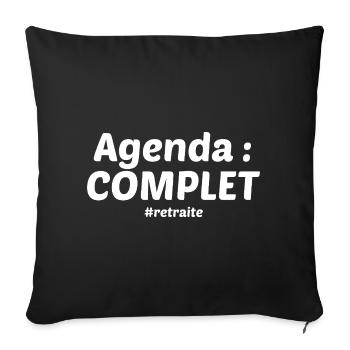 Agenda complet retraité - Housse de coussin décorative 45 x 45 cm - noir - Devant