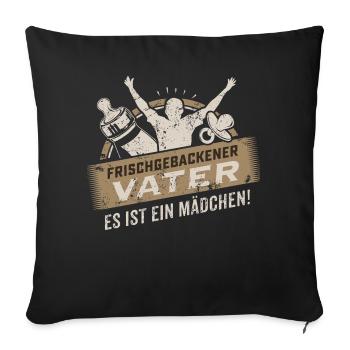 Frischgebackener Vater Mädchen Farset 2 - Geschenk - Sofakissenbezug 45 x 45 cm - Schwarz - Vorne