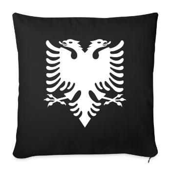 blanc aigle albanais albanais Double Eagle - Housse de coussin décorative 45 x 45 cm - noir - Devant