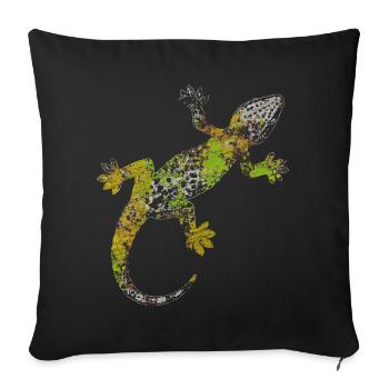 Gecko Iguana Reptile Lizard Animal Gift - Sofa pillowcase 17,3'' x 17,3'' (45 x 45 cm) - black - Front