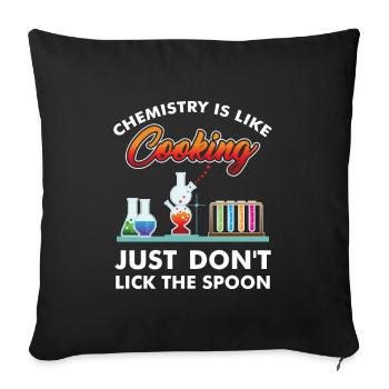 Chemist chemistry humor teacher lab gift - Sofa pillowcase 17,3'' x 17,3'' (45 x 45 cm) - black - Front