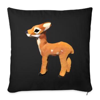 Rehkitz Design - Sofakissenbezug 45 x 45 cm - Schwarz - Vorne