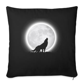Wolf Moon - Sofa pillowcase 17,3'' x 17,3'' (45 x 45 cm) - black - Front