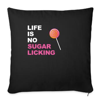 Denglisch T-Shirt | Sugarlicking | Zuckerschlecken - Sofakissenbezug 45 x 45 cm - Schwarz - Vorne