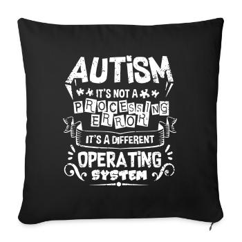 Chemise de sensibilisation à l'autisme - Housse de coussin décorative 45 x 45 cm - noir - Devant