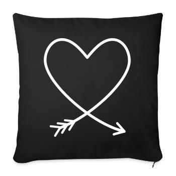 Heart arrow love friendship gift idea - Sofa pillowcase 17,3'' x 17,3'' (45 x 45 cm) - black - Front