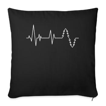 BOIS SCIE TRONÇONNEUSE CADEAU FORÊT DES FRÈRES BOIS - Housse de coussin décorative 45 x 45 cm - noir - Devant