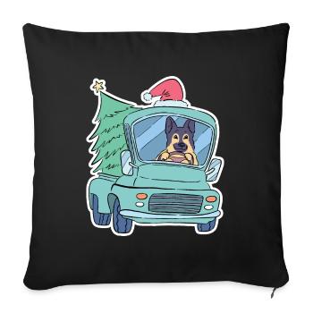 Christmas german shepherd christmas tree - Sofa pillowcase 17,3'' x 17,3'' (45 x 45 cm) - black - Front