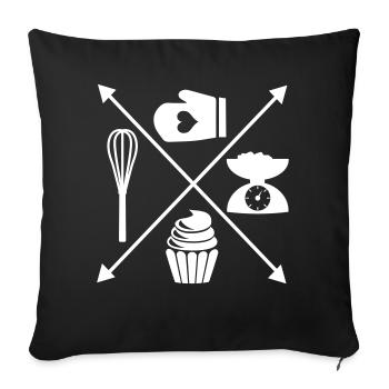 faire cuire au four - Housse de coussin décorative 45 x 45 cm - noir - Devant