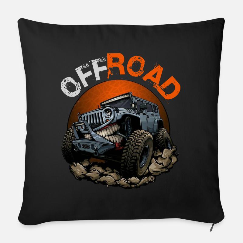 Offroad-Fahrzeug - Sofakissenbezug 45 x 45 cm - Schwarz