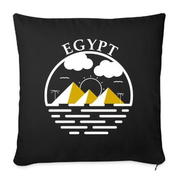 Egypte pyramides Caire cadeau pyramide Egypte - Housse de coussin décorative 45 x 45 cm - noir - Devant