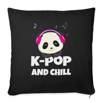K-POP et chill. Noir # 1 - Housse de coussin décorative 45 x 45 cm - noir - Devant