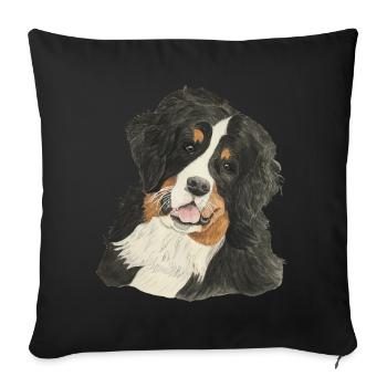 Bernese Mountain Dog - Sofa pillowcase 17,3'' x 17,3'' (45 x 45 cm) - black - Front