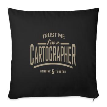 Je suis cartographe - Housse de coussin décorative 45 x 45 cm - noir - Devant