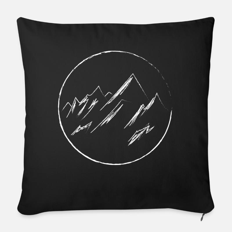 Mountains minimalism - Sofa pillowcase 17,3'' x 17,3'' (45 x 45 cm) - black