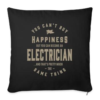 Electrician - Sofa pillowcase 17,3'' x 17,3'' (45 x 45 cm) - black - Front