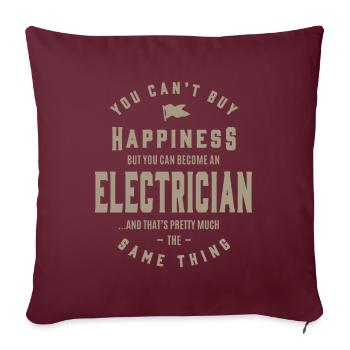 Électricien - Housse de coussin décorative 45 x 45 cm - bordeaux - Devant