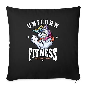 Fitness unicorn - unicorn "go fab or go home" - Sofa pillowcase 17,3'' x 17,3'' (45 x 45 cm) - black - Front