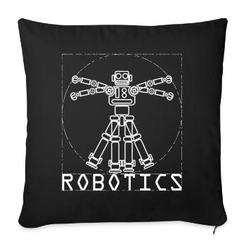 Robotics Da Vinci Vitruvian Man - Sofa pillowcase 17,3'' x 17,3'' (45 x 45 cm) - black - Front