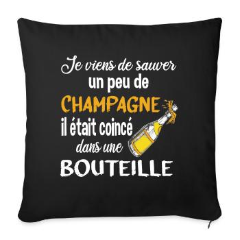 Cadeau alcool humour fête apéro - Housse de coussin décorative 45 x 45 cm - noir - Devant