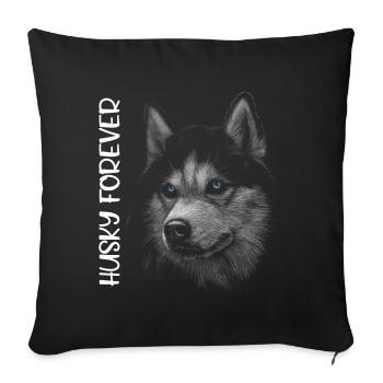 HUSKY FOREVER - Sofa pillowcase 17,3'' x 17,3'' (45 x 45 cm) - black - Front