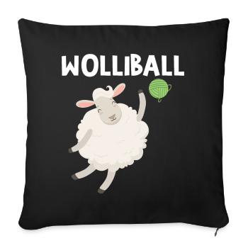 Wolliball Volleyball Schaf Sport Geburtstag Idee - Sofakissenbezug 45 x 45 cm - Schwarz - Vorne