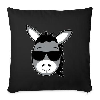 donkey - Sofa pillowcase 17,3'' x 17,3'' (45 x 45 cm) - black - Front