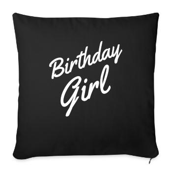 birthday girl - birthday Girl - Housse de coussin décorative 45 x 45 cm - noir - Devant